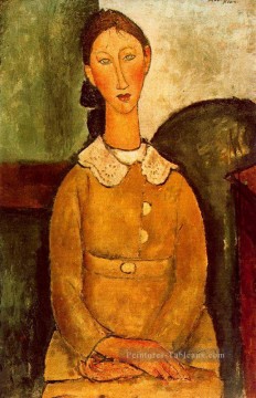 une fille en robe jaune 1917 Amedeo Modigliani Peinture à l'huile